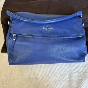 Gorgeous royal blue Kate Spade spacious, cross body handbag, gently worn.